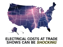 trade show booth electric cost comparison, exhibit dollar, CEIR