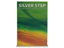 48" Silver Step Retractable Banner Stand | Retractable Banner Stands
