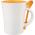 Promotional Giveaway Drinkware | Dolce 10-Oz. Ceramic Mug With Spoon Orange Trim