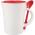 Promotional Giveaway Drinkware | Dolce 10-Oz. Ceramic Mug With Spoon Red Trim