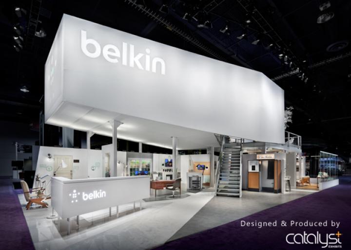 Belkin trade show display booth courtesy of Catalyst Exhibits